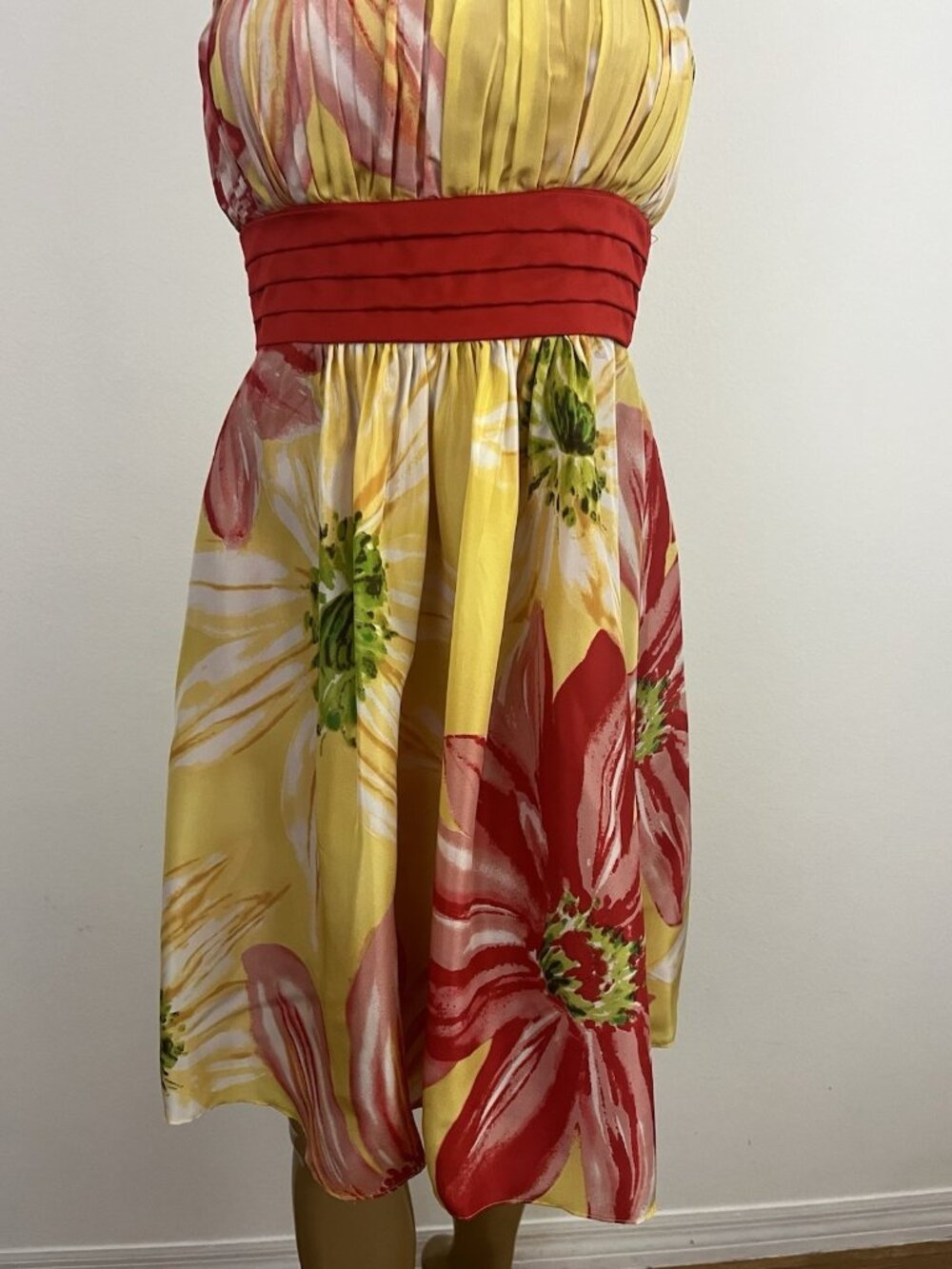 BCBG Paris Women's 2 Silk Floral Strapless Dress Tea Party Cocktail - Picture 4 of 15